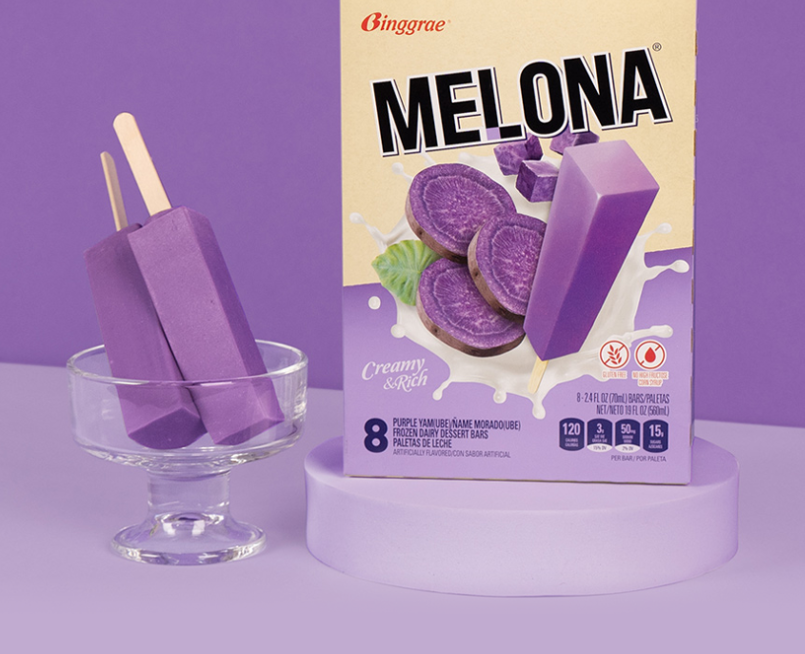 ANAM | BINGGRAE Melona Ice Bar Purple Yam 70 ML | 紫薯雪糕棒 | Kem khoai mon