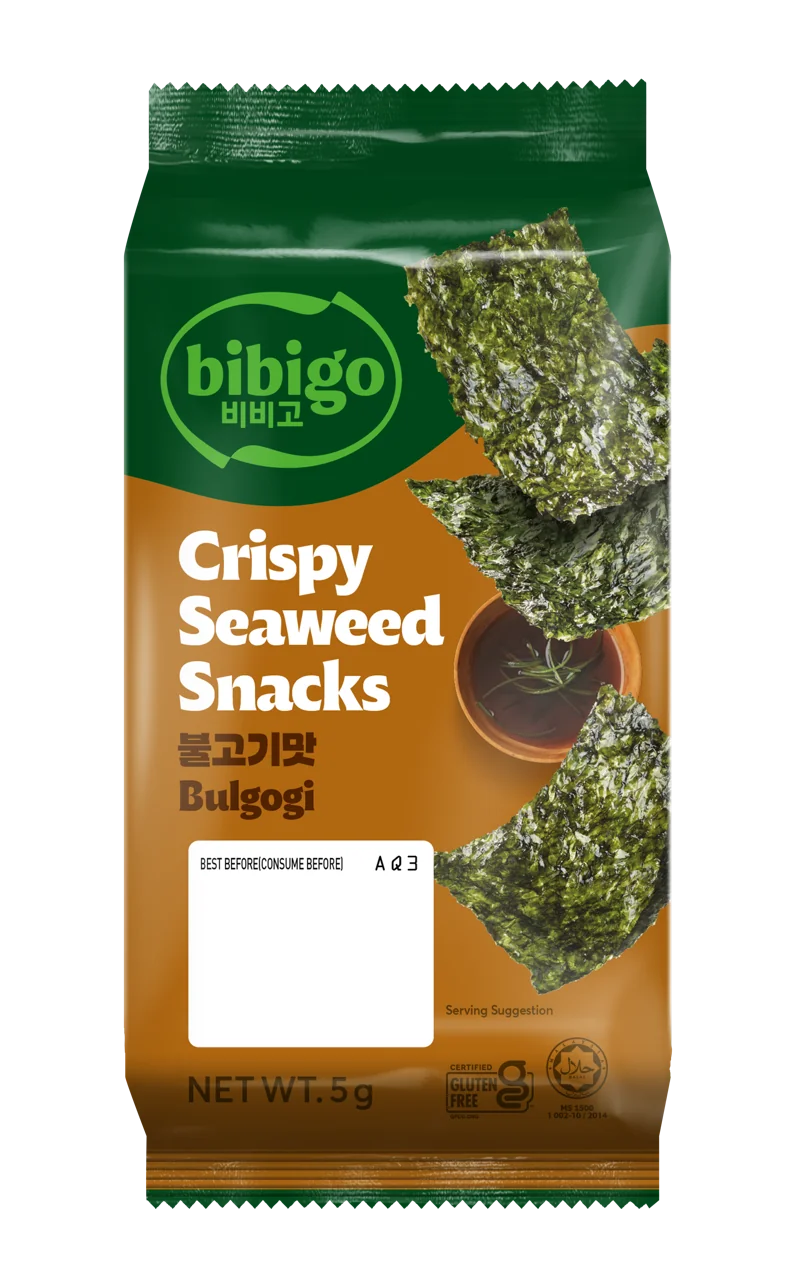 ANAM | BIBIGO Seaweed Snack Crispy BBQ 3 X 5 G | 烧烤味脆海苔 | Rong bien gion BBQ