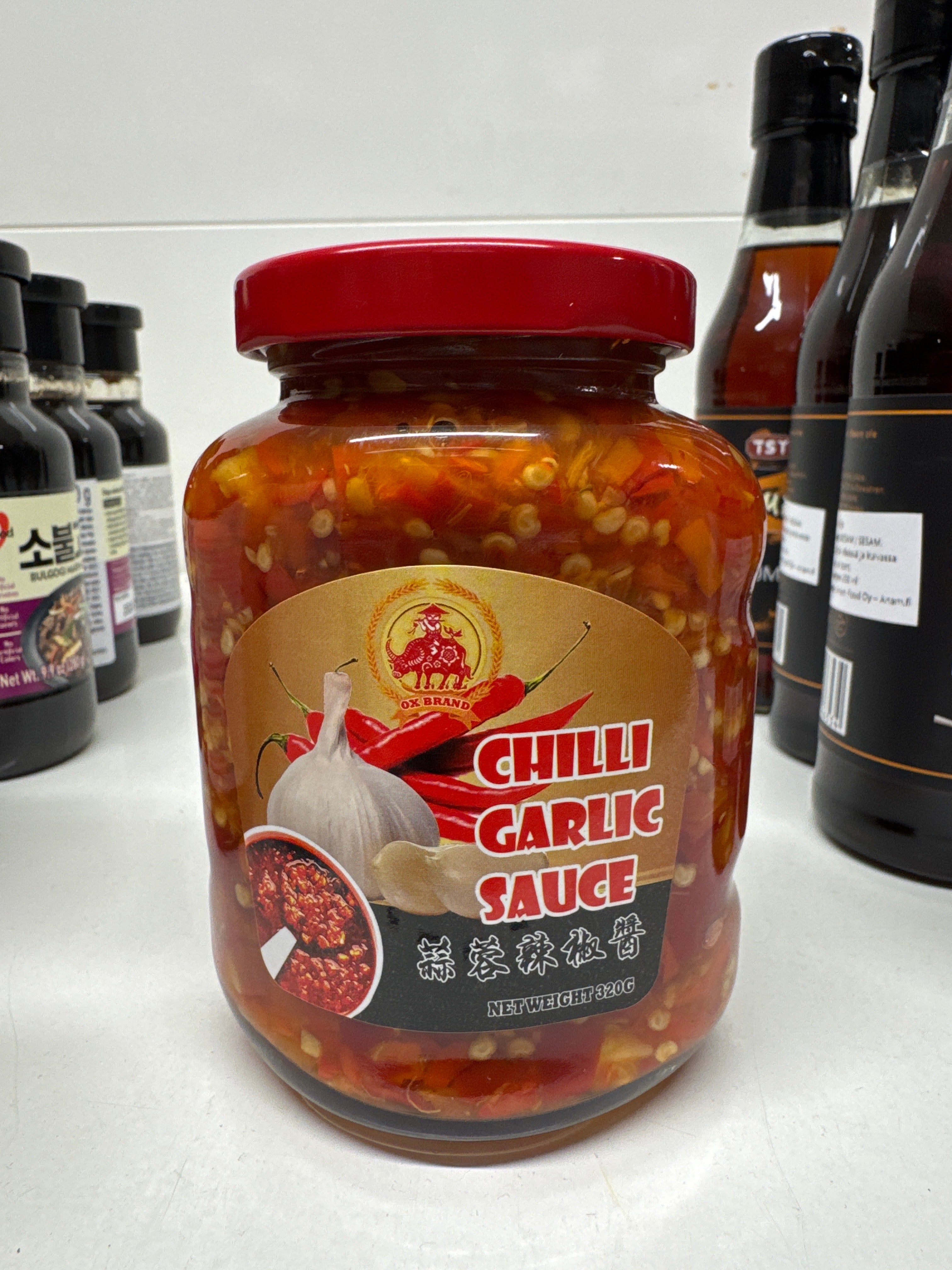 ANAM | OX Garlic Chilli Sauce 320g | OX 蒜蓉辣椒酱 320克 | OX valkosipuli chilikastike 320g | Tuong ot toi OX 320g