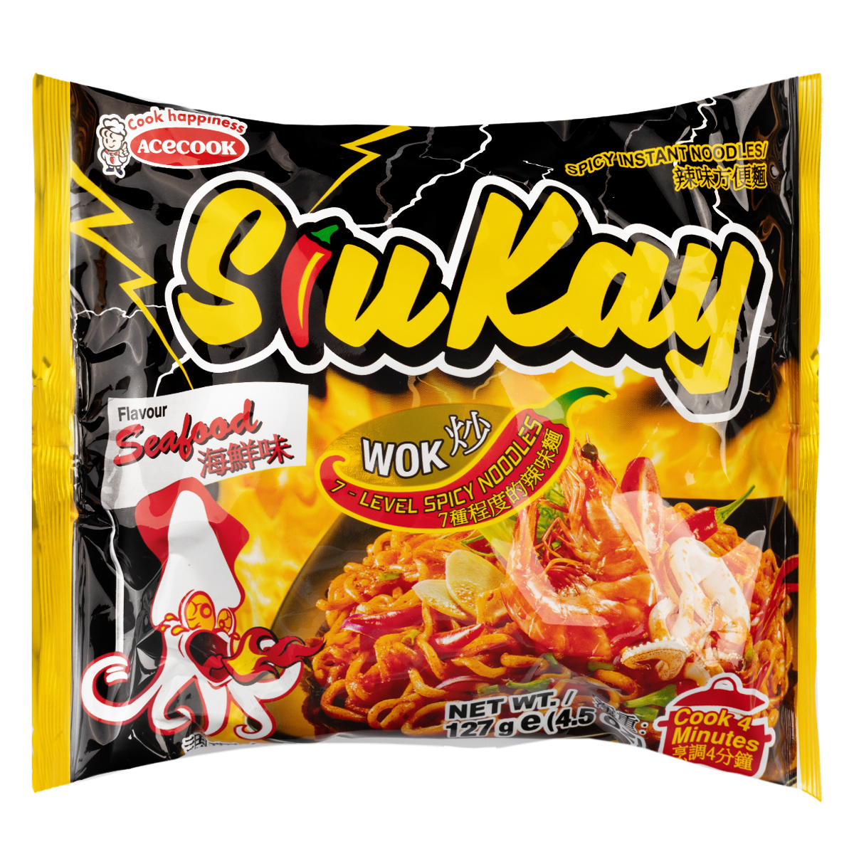 ANAM | ACECOOK Instant Noodles Seafood Spicy SK 127g | 香辣海鲜方便面 | Tuliset mereneläväpikanuudelit | บะหมี่ซีฟู้ดรสเผ็ด | Mi hai san cay SK 127g