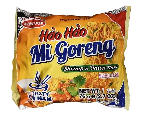 ANAM | HAO HAO – Mi Goreng Shrimp & Onion – 77g | 泡菜味方便面 | Mi xao Hao Hao