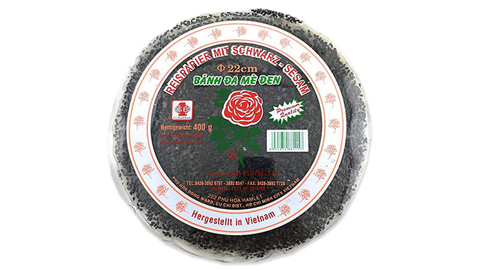 ANAM | GIA BAO Black Sesame Rice Crackers 22 CM| 黑芝麻米饼 | Bánh đa mè (vừng) đen 300g