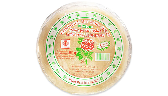 ANAM | GIA BAO Rice Paper with White Sesame Seed 22 CM | 芝麻米纸 | Bánh đa mè (vừng) Trắng