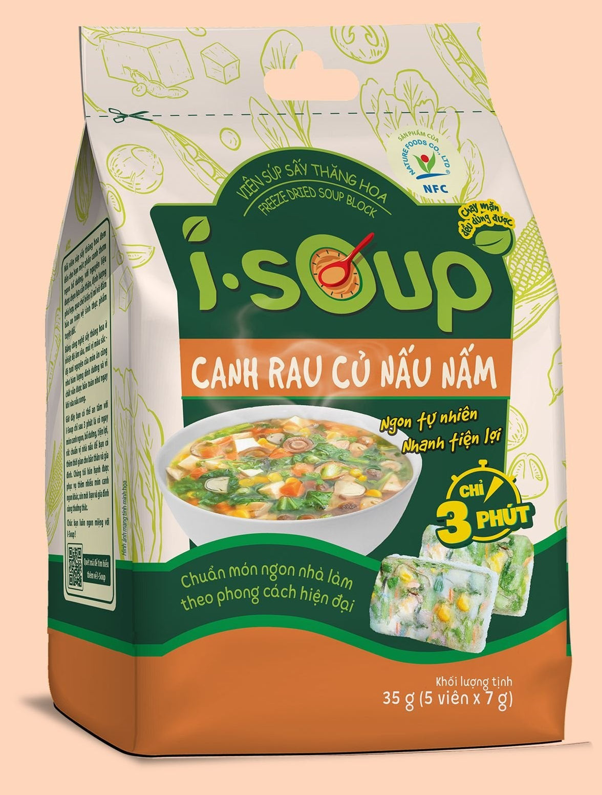 ANAM | I SOUP Vegetable & Mushroom Soup Cubes | 蔬菜菇类汤块 | Canh rau củ nấu nấm 5 servings