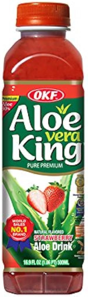 ANAM | OKF Aloe Vera Drink Strawberry 500 ML | 树莓芦荟饮料 | Nuoc nha dam vi dau