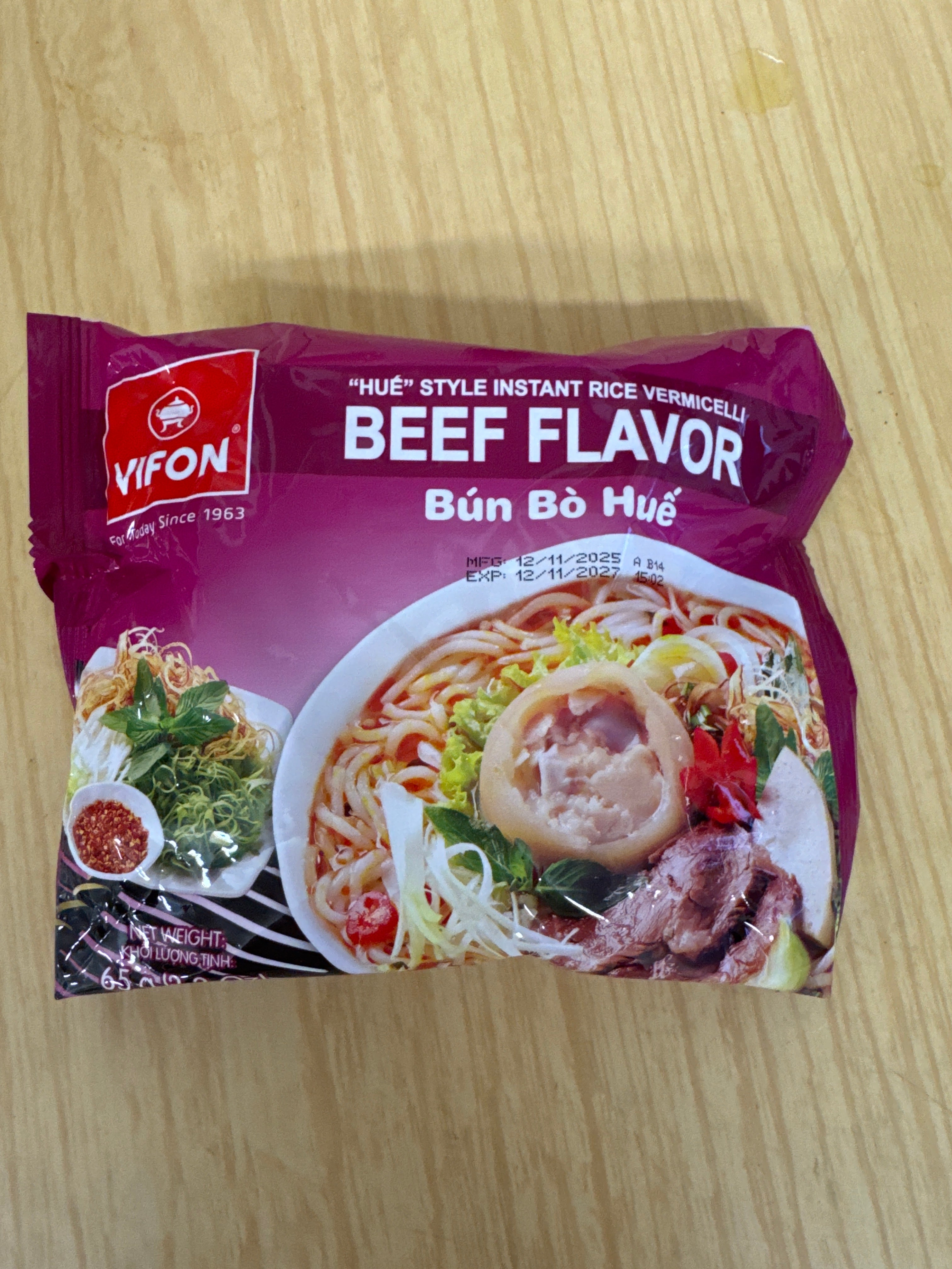 ANAM | VIFON Beef instant noodle soup| Bun bo Hue 60g