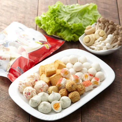 ANAM | Mushroom Brand Mixed 6 In 1 Steamboat Selection Fish Ball 500G | 火鍋料理 | Ca vien thap cam
