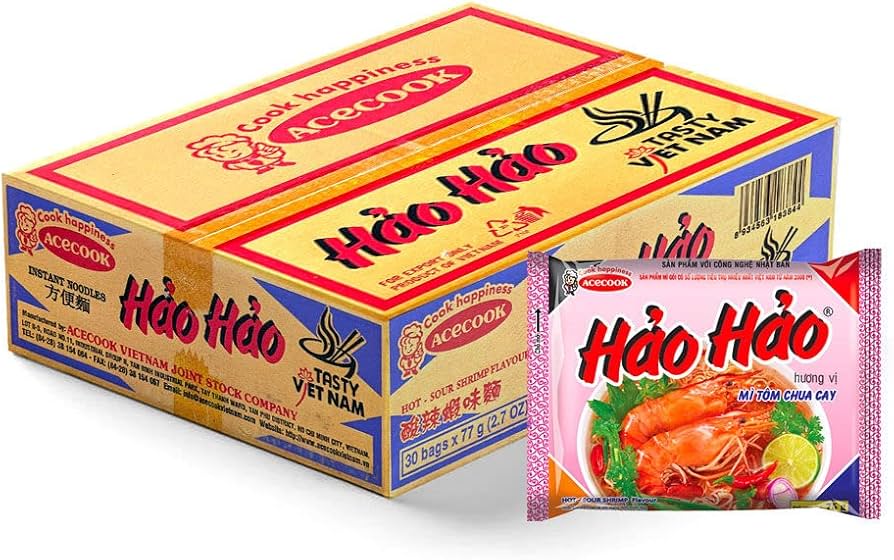 ANAM | Hao Hao Hot & Sour Shrimp Instant Noodles | HaoHao 酸辣虾面 | Mi tom Hao Hao 77g