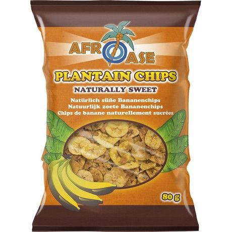 ANAM | AFROASE Plantain Chips Naturally Sweet 80g | Snack chuoi chien vi ngot tu nhien