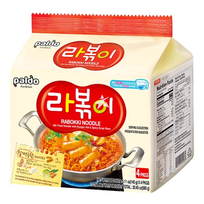ANAM | PALDO – Instant Noodles Rabokki – 4x135g | 辣炒年糕方便麵 | Mi an nhanh Rabokki