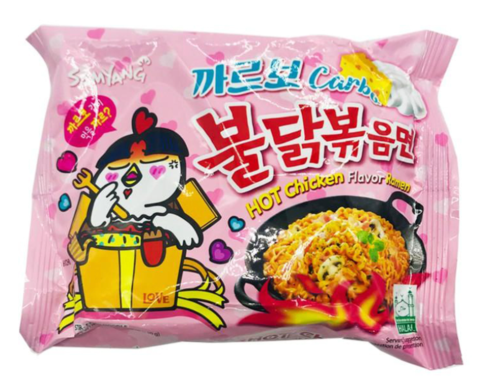 ANAM | SAMYANG Buldak Instant Noodles Ramen with Hot Chicken Carbo 130g | 辣鸡奶油拉面 | Mì Ramen Gà Cay 130g