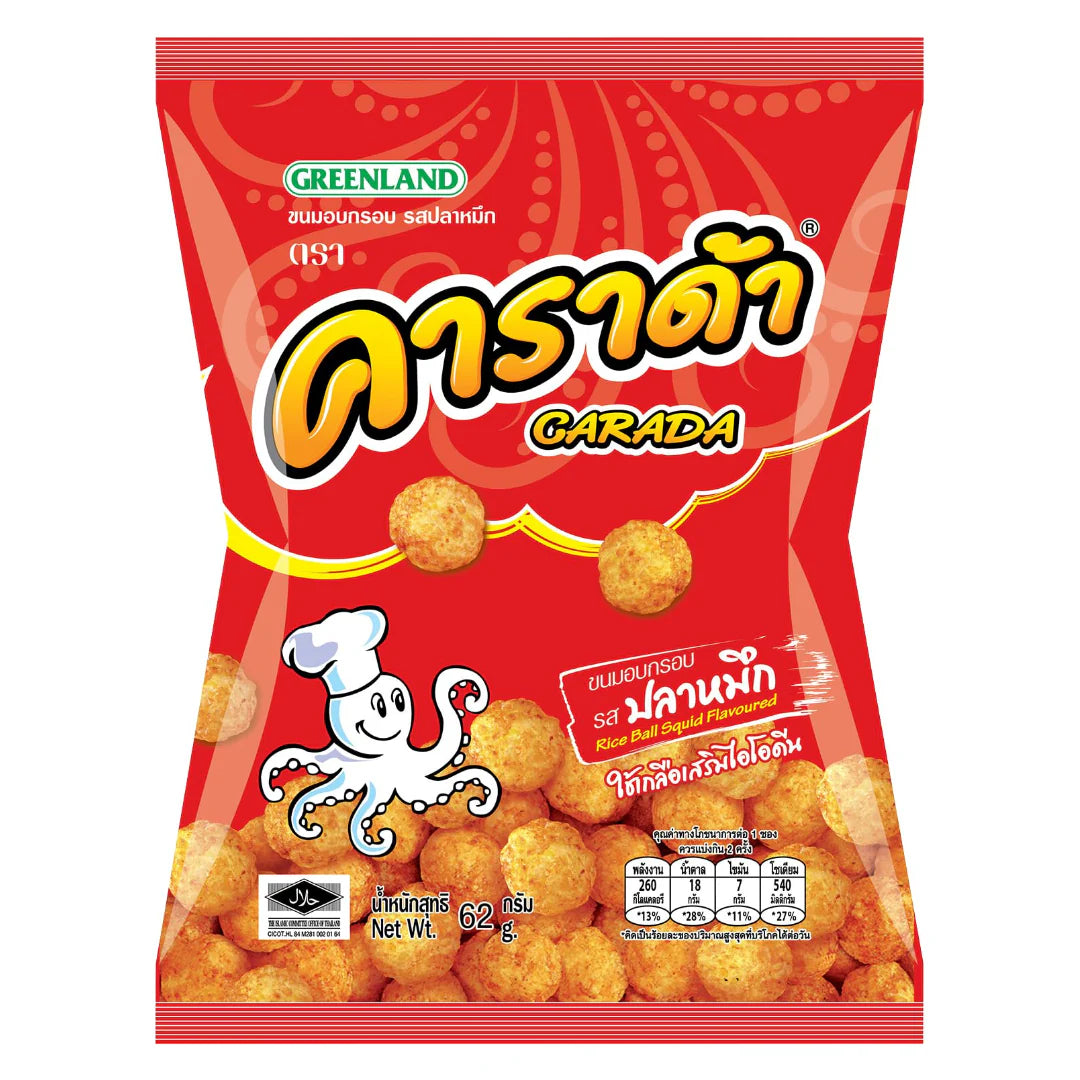 ANAM | CARADA Rice Balls with Squid Flavor 62 G | 鱿鱼味米球 | Bong gao vi muc