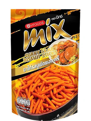 ANAM | VFOODS MIX Crispy Sticks Crab Curry 50g | 螃蟹咖喱味脆棒 | Rapeat raputikut currylla | Que gion ca ri cua | ขนมแท่งกรอบรสแกงกะหรี่ปู