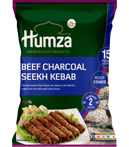 ANAM | HUMZA Seekh Kebab Beef Charcoal 15 PCS 750 G Halal | 炭烤牛肉烤串 | Thit nuong kebab bo