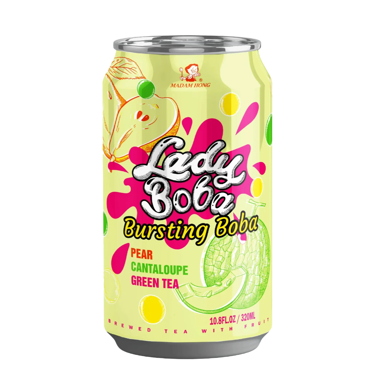 ANAM | CANTALOUPE & PEAR - BUBBLE TEA DRINK 320ML | 哈密瓜和梨波霸茶 | Tra Sua Dua Luoi & Le