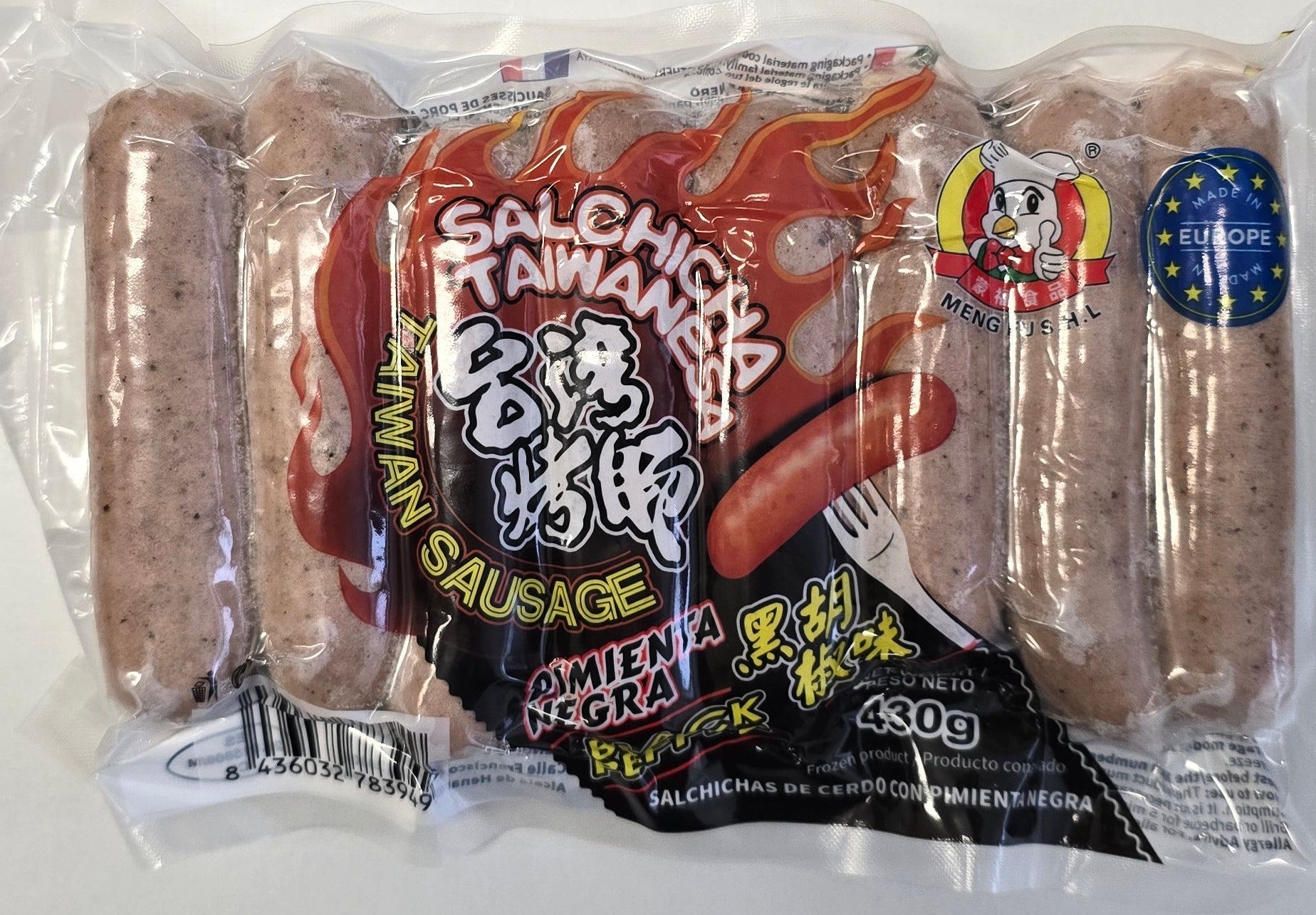 ANAM | Taiwanese Pork Sausage Black Pepper 430g | 台湾黑胡椒猪肉香肠 | Lap xuong Dai Loan heo tieu den