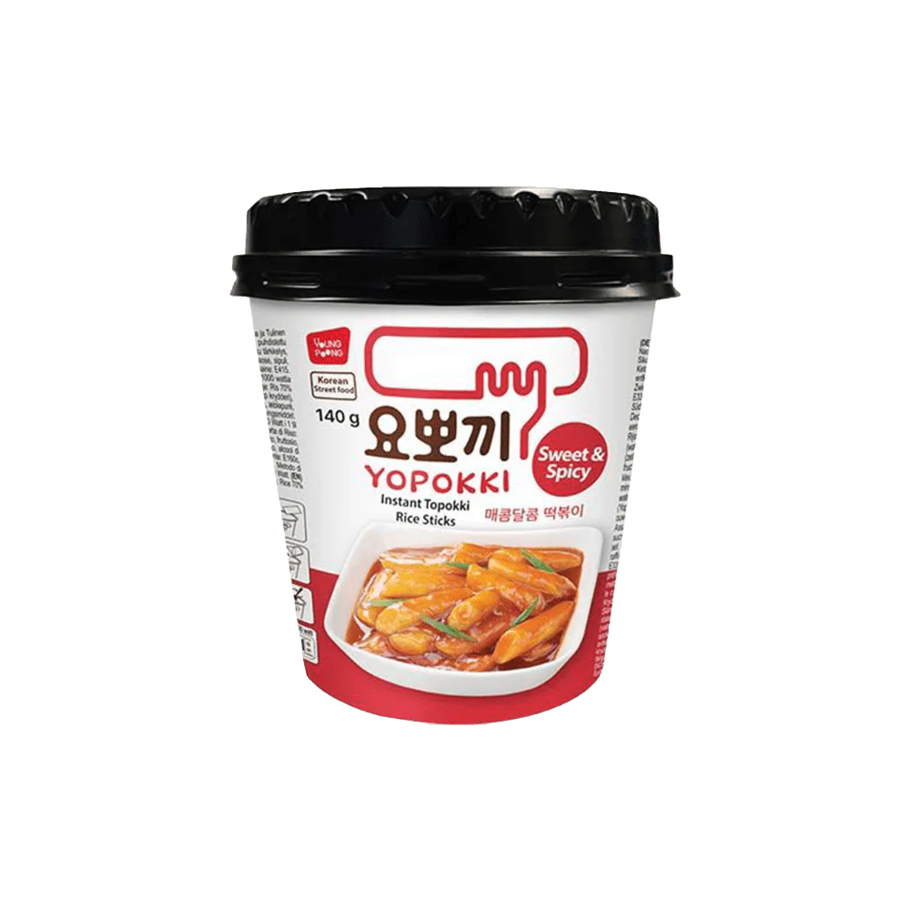 ANAM | YOPOKKI Instant Topokki Sweet & Spicy 140g | 甜辣即食炒年糕 | Pikainen makea ja tulinen tteokbokki | ต๊อกโบกีรสหวานเผ็ด | Banh gao tok ngot cay 140g