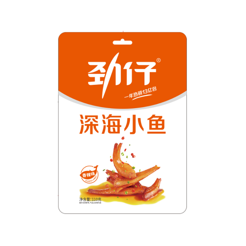 ANAM | CN Jinzai Fried Anchovy Snack Spicy 110g | 劲仔麻辣小鱼仔 110克 | Mausteiset anjovissnackit 110g | Ca com chien cay Jinzai 110g