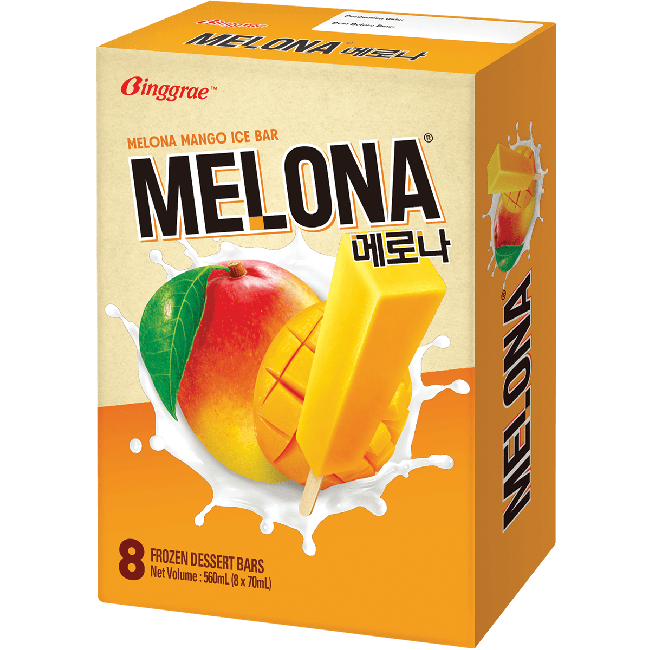 ANAM | BINGGRAE Melona Ice Bar Mango 70 ML | 芒果雪糕棒 | Kem xoai