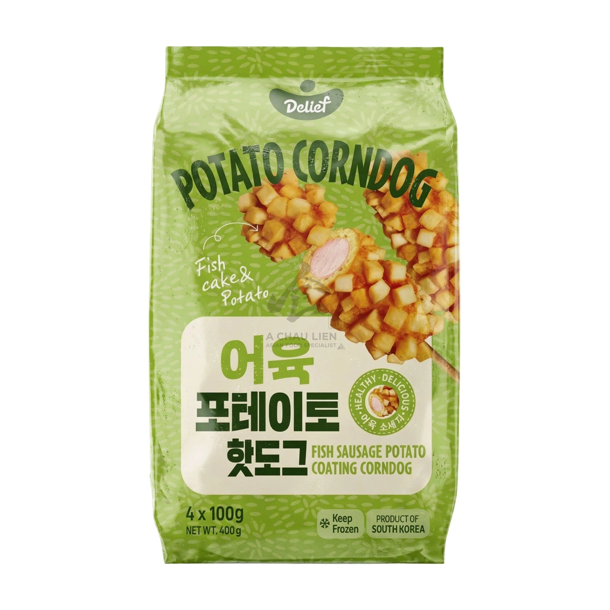 ANAM | DELIEF - Fish Sausage Potato Corndog 400 G | 土豆鱼肠热狗 | Xuc xich khoai tay vi ca