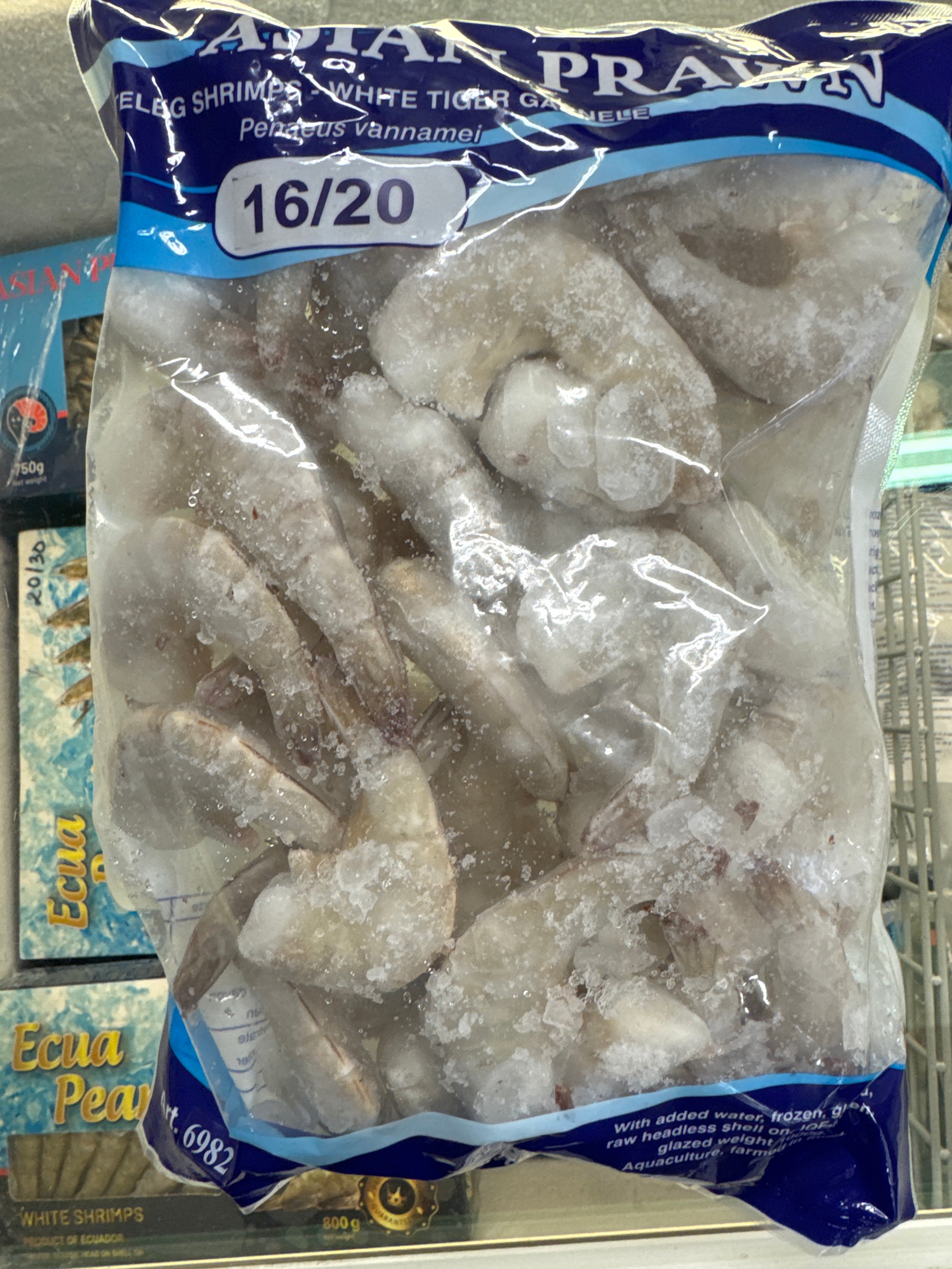 ANAM | Whiteleg Shrimps headless shell on 16/20 - 1kg | 生去壳去肠白虾 | Tom the bo dau 16/20
