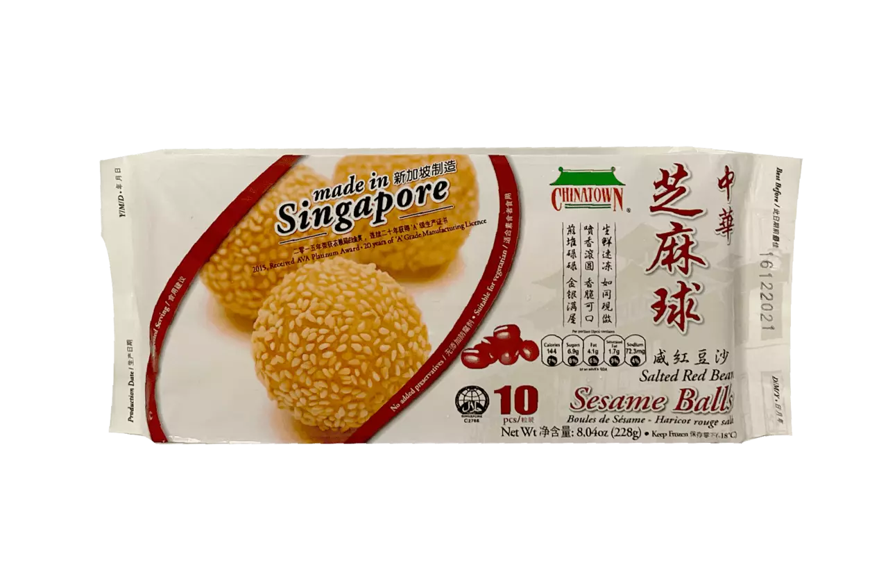 ANAM | CHINATOWN Sesame Ball Red Bean 10 PCS 228 G | 红豆芝麻球 | Banh ran dau do