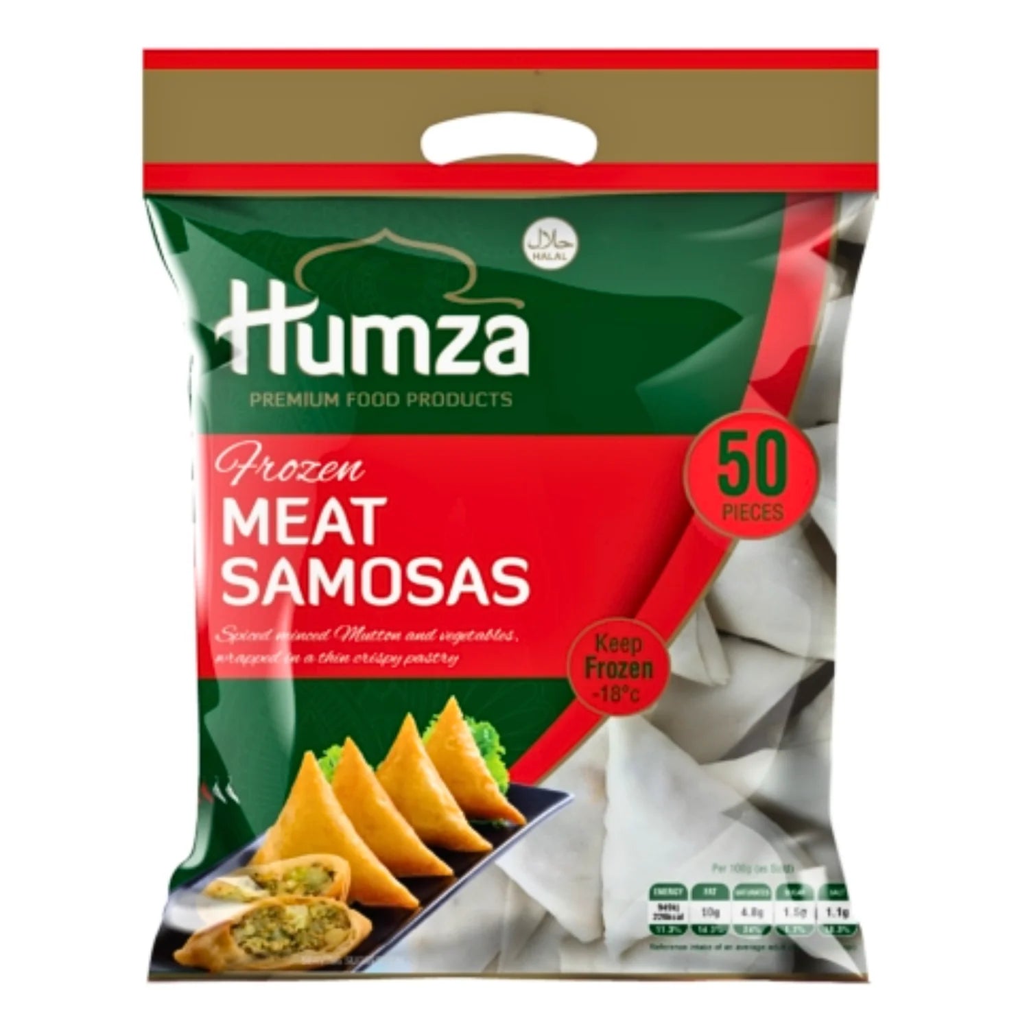 ANAM | HUMZA Samosa Meat 20 PCS 650 G Halal | 肉馅咖喱角 | Banh samosa thit