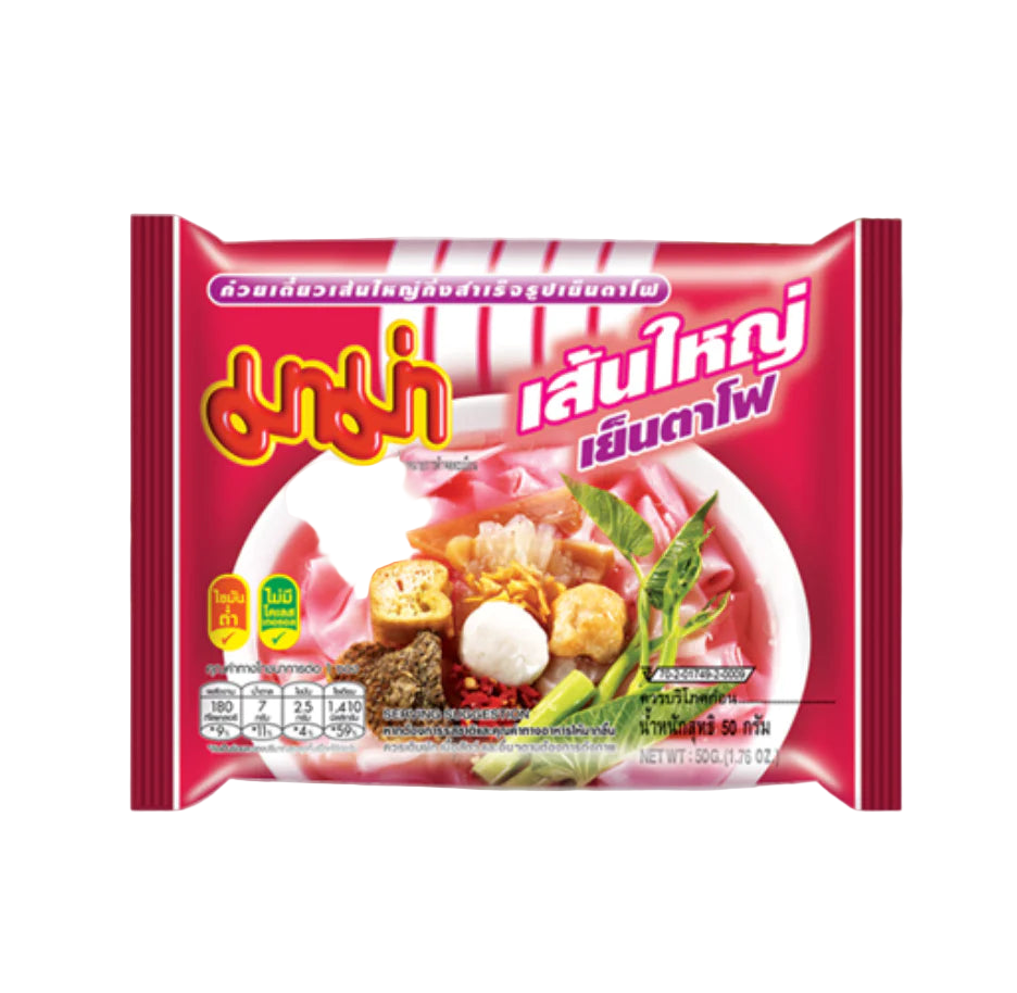 ANAM | MAMA Instant Flat Noodles Yentafo 50 G | 宽面酸辣汤速食 | Pho yentafo