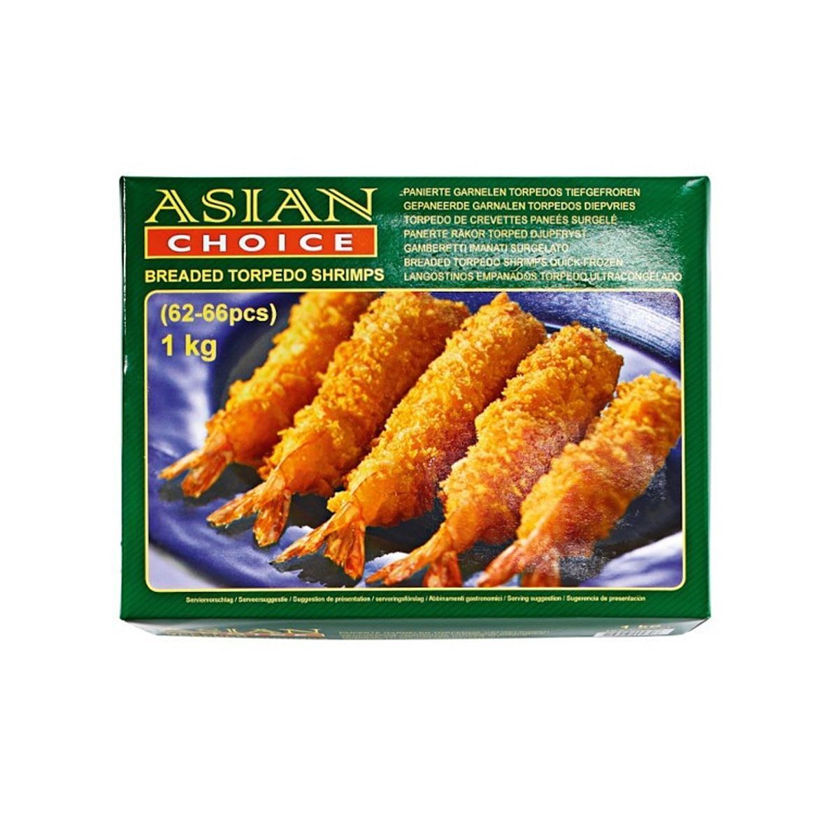 ANAM | ASIAN CHOICE Torpedo Shrimp 62–66 PCS 1 KG | 炸虾球 | Tom torpedo