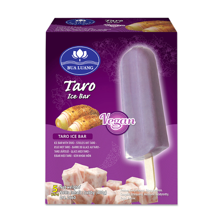 ANAM | BUA LUANG Ice Bar With Taro 80g | BUA LUANG 香芋冰棒 80克 | Taro jaapuikko 80g | Kem que khoai mon BUA LUANG 80g