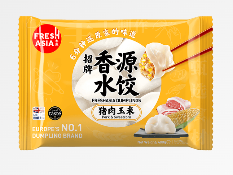 ANAM | FF Pork & Sweetcorn Dumplings 400g | 香源猪肉玉米水饺 400克 | FF porsaanliha-maissinyytit 400g | Ha cao thit heo bap FF 400g