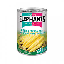 ANAM | TWIN ELEPHANT – Young Corn in Can – 425g | 玉米笋 | Bap non dong hop