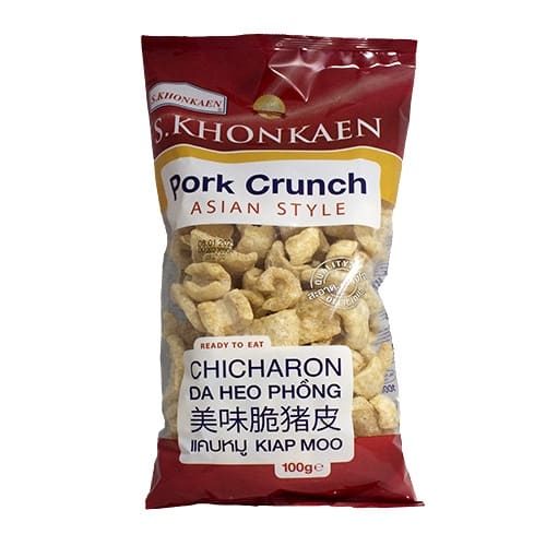 ANAM | S.Khonkaen – Fried Pork Crunch Snack – 100g | 泰国香脆炸猪皮 | Snack da heo chien gion