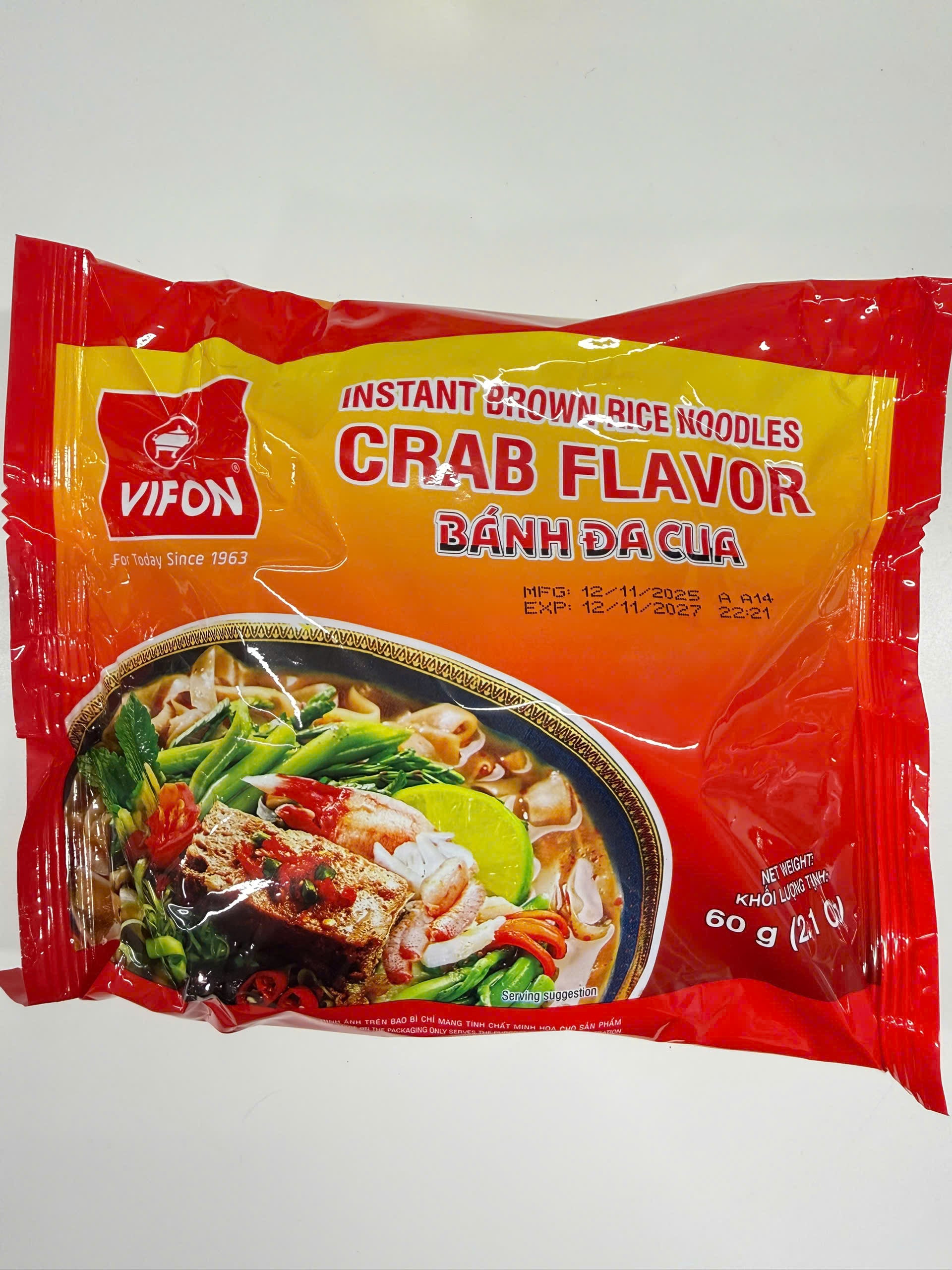 ANAM | VIFON Crab instant noodle soup| Bánh đa cua 60g